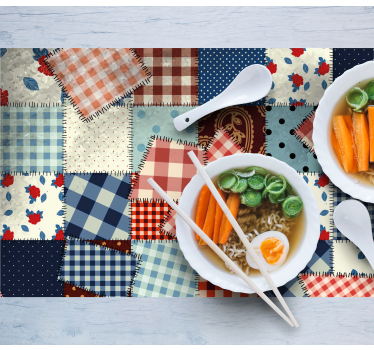 Tischset textur patchwork stoffdesign - TenStickers