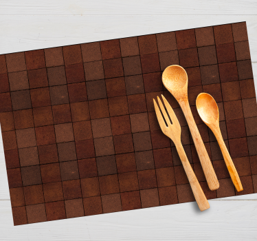 Tischset textur quadrat braun muster - TenStickers