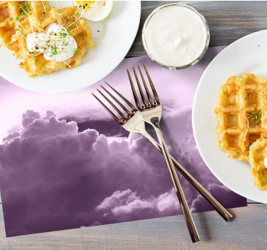 Tischset textur wolken in lila - TenStickers