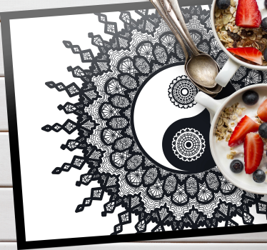 Tischset textur yin yang mandala muster - TenStickers