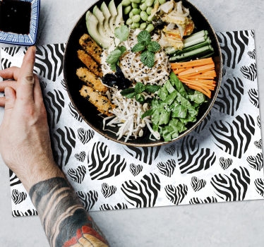 Tischset textur zebra herz muster - TenStickers