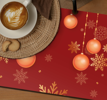 Tischset weihnachten mit dekorativen feiertagskugeln - TenStickers