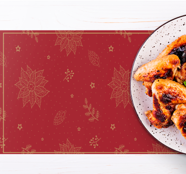 Tischset weihnachten mit festlichem blumenmuster - TenStickers