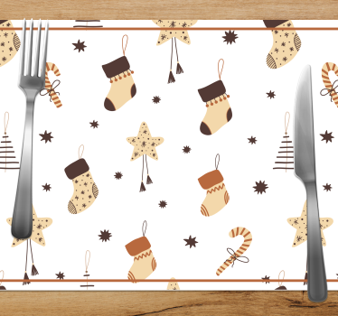 Tischset weihnachten mit festlichem strumpf-motiv - TenStickers