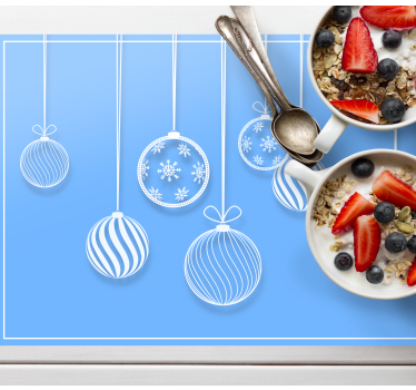 Tischset weihnachten mit hängenden weihnachtsornamenten - TenStickers