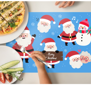 Tischset weihnachten mit weihnachtsmann figuren - TenStickers