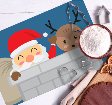 Tischset weihnachten mit weihnachtsmann und rentier - TenStickers