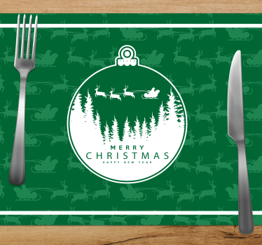 Tischset weihnachten mit weihnachtsornamenten szene - TenStickers