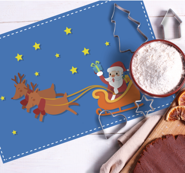 Tischset weihnachten schlittenfahrt mit dem weihnachtsmann - TenStickers