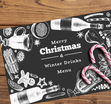 Tischset Weihnachten Weihnachtsmenü - TenStickers