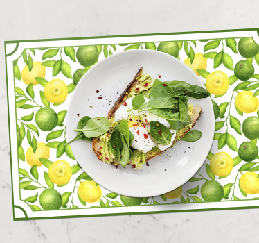 Tischset Zitrusfrüchte Kaminsims zitronen und limetten rahmen - TenStickers