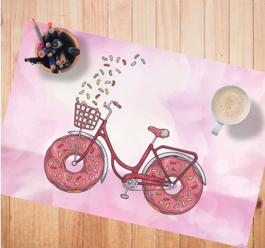 Tischset Zuhause Fahrrad mit donuträdern - TenStickers