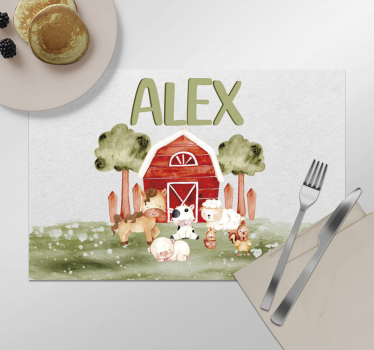 Tischset süßer Bauernhof aquarell - TenStickers