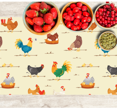 Tischsets mit hühnchen-cartoon-muster - TenStickers