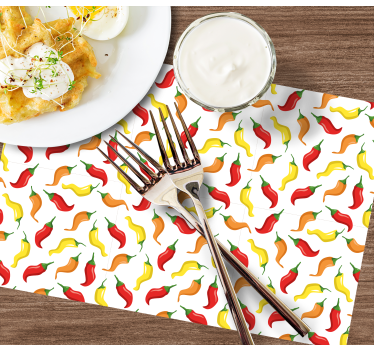 Tischsets originell bunte chilischoten - TenStickers
