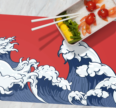 Tischsets originell rote kanagawa-welle - TenStickers