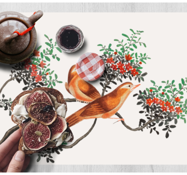Tischsets originell elegante vögel und beeren - TenStickers
