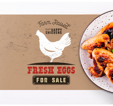 Tischsets originell frisch vom bauernhof huhn - TenStickers