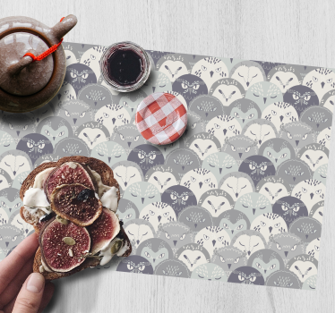 Tischsets originell graue eulen im muster - TenStickers