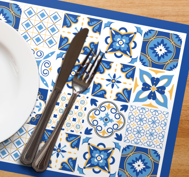 Tischsets originell im klassischen fliesenmuster - TenStickers