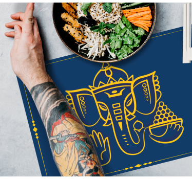 Tischsets originell im traditionellen ganesha-motiv - TenStickers
