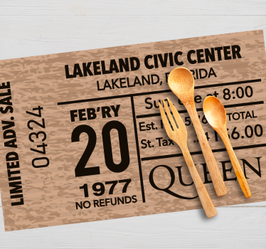 Tischsets originell im vintage event ticket stil - TenStickers