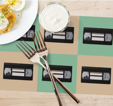Tischsets originell im vintage vhs tape design - TenStickers