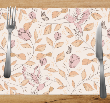 Tischsets originell kolibri blumenmuster - TenStickers
