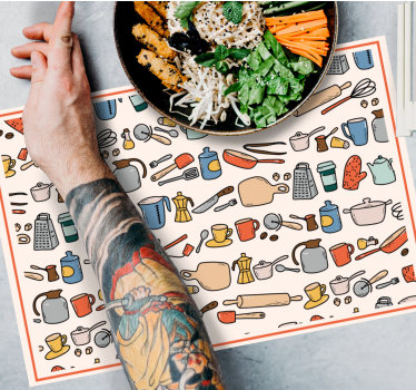 Tischsets originell küchengeräte sortiment - TenStickers