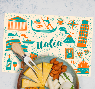 Tischsets originell kulinarische italienische szene - TenStickers