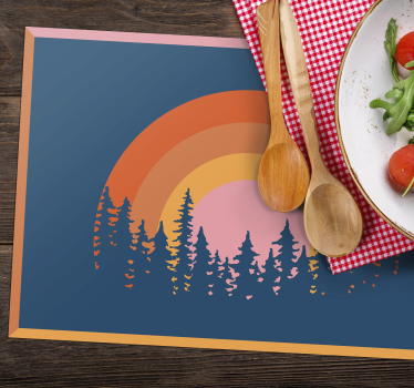 Tischsets originell lebhaftes regenbogenlandschaft - TenStickers
