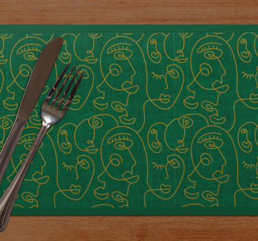 Tischsets originell mit abstraktem gesichtsdesign - TenStickers