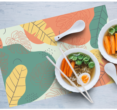 Tischsets originell mit blättermuster kunst - TenStickers