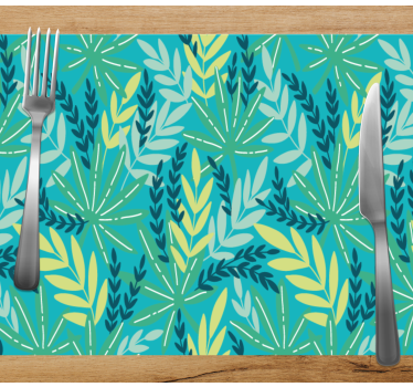 Tischsets originell mit blättrigem botanischem muster - TenStickers
