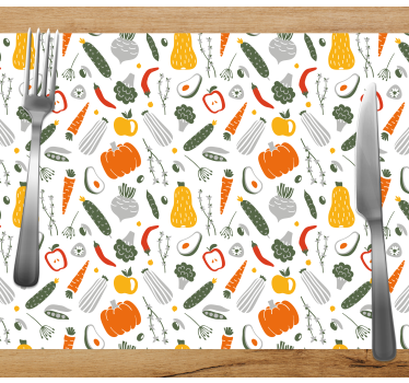Tischsets originell mit buntem gemüse-muster - TenStickers