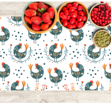 Tischsets originell mit buntem hahn-muster - TenStickers