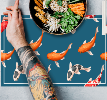 Tischsets originell mit buntem koi fisch muster - TenStickers