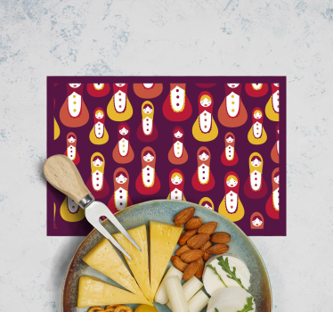 Tischsets originell mit buntem matroschka-muster - TenStickers