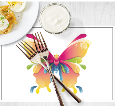 Tischsets originell mit buntem schmetterlingsmotiv - TenStickers