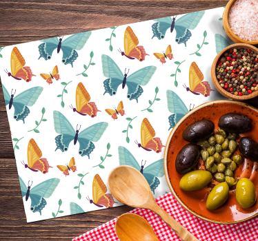 Tischsets originell mit buntem schmetterlingsmuster - TenStickers