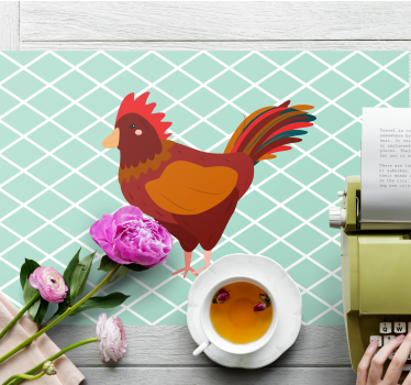 Tischsets originell mit charmantem hahn-design - TenStickers