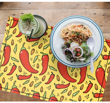 Tischsets originell mit chili-paprika-muster - TenStickers