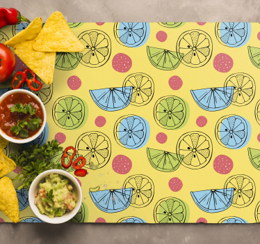 Tischsets originell mit citrus-muster hintergrund - TenStickers
