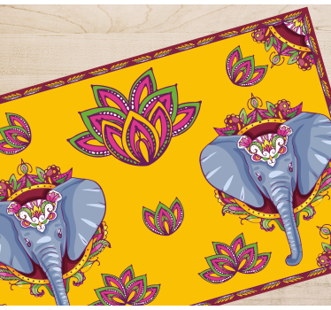 Tischsets originell mit elefantenblumenmuster - TenStickers