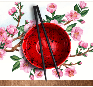Tischsets originell mit eleganter blumen-schale - TenStickers