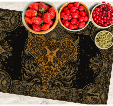 Tischsets originell mit filigranem elefantenmotiv - TenStickers
