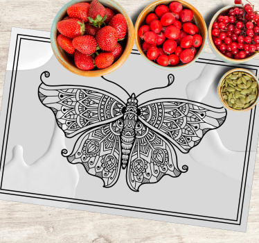 Tischsets originell mit filigranem schmetterlingsmuster - TenStickers