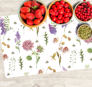Tischsets originell mit floralem botanischen muster - TenStickers