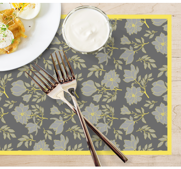 Tischsets originell mit floralem druck overlay - TenStickers