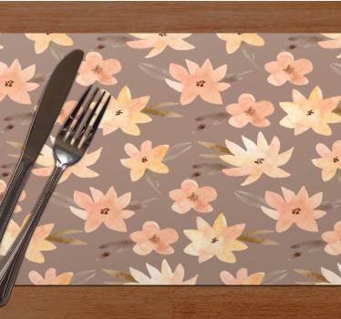 Tischsets originell mit floralem motiv hintergrund - TenStickers